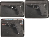 Three Glock Semi-Automatic Pistols with Boxes