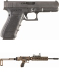 Two Semi-Automatic Firearms with Red Dot Sights
