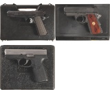 Three Semi-Automatic Pistols with Cases