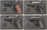 Four CZ Semi-Automatic Pistols with Boxes