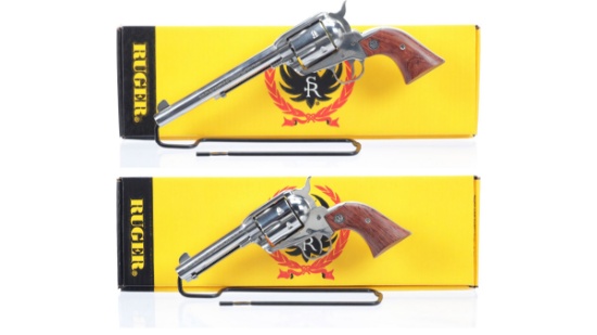 Two Ruger Vaquero Single Action Revolvers with Boxes