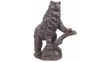 Large Bronze Bear Resting on a Tree Trunk, Signed 'Barye'