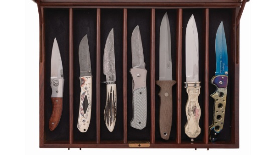 Set of Seven Knives Handmade from World Trade Center Steel