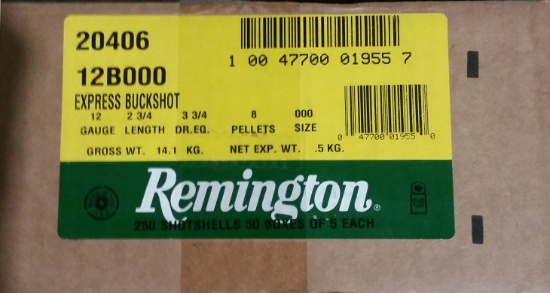 Two Cases of Remington 12 Gauge Express Buckshot Shot Shells