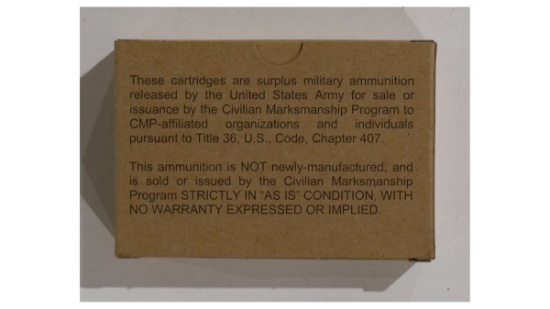 Ten Cans of CMP 30-06 Caliber Ammunition