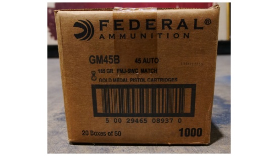 One Case of Federal 45 ACP Ammunition