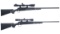 Two Remington Model 700 Bolt Action Rifles with Scopes