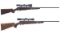 Two Browning/Miroku A-Bolt Model Bolt Action Rifles with Scopes