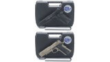 Two Colt/Walther Semi-Automatic Pistols with Cases