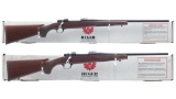 Two Ruger Bolt Action Rifles with Boxes