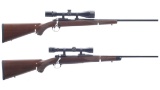 Two Ruger Bolt Action Rifles with Scopes