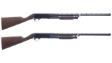 Two Ithaca Model 37 Slide Action Shotguns