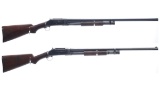 Two Winchester Model 1897 Slide Action Shotguns