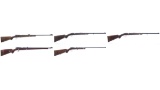 Five Single Shot Bolt Action Rifles