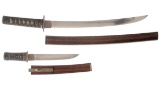 Two Japanese Edged Weapons with Sheaths