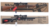 Two Bolt Action Rifles with Boxes and Scopes