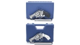 Two Smith & Wesson Double Action Revolvers with Cases