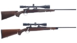 Two Bolt Action Rifles with Scopes