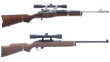 Two Ruger Semi-Automatic Long Guns with Scopes