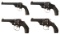 Four Smith & Wesson Top Break Double Action Revolvers