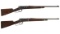 Two Winchester Model 1886 Lightweight Lever Action Rifles