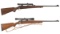 Two Bolt Action Sporting Rifles with Scopes
