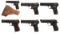 Six Semi-Automatic Pistols