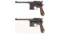 Two Mauser Model 1896 Broomhandle Semi-Automatic Pistols