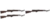 Three SKS Semi-Automatic Carbines with Bayonets