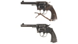 Two Military Colt Double Action Revolvers