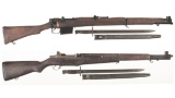 Two Military Rifles with Bayonets