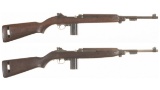 Two World War II U.S. Military Semi-Automatic M1 Carbines