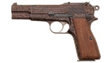 Engraved and Gold Inlaid Fabrique Nationale Hi-Power Pistol