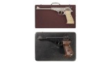 Two Walther-Manurhin PP Sport Semi-Automatic Pistols with Cases