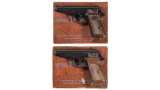 Two Manurhin-Walther PP Semi-Automatic Pistols with Boxes