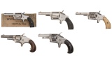 Five Antique Spur Trigger Revolvers