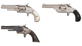 Three Antique Smith & Wesson Spur Trigger Revolvers