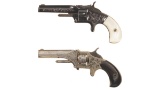 Two Engraved Spur Trigger Revolvers