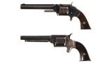 Two Antique American Spur Trigger Revolvers