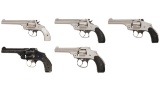 Five Smith & Wesson Double Action Revolvers