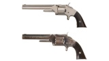 Two Smith & Wesson Model 2 Old Army Spur Trigger Revolvers