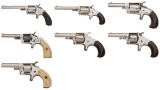 Seven Antique Spur Trigger Revolvers