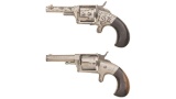 Two Antique Hopkins & Allen Spur Trigger Revolvers