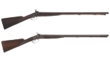 Two Engraved Side by Side Percussion Shotguns