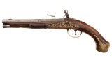 Engraved and Inlaid Continental European Flintlock Pistol