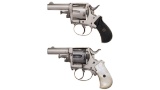 Two Antique British Bulldog Double Action Revolvers