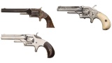 Three Antique American Spur Trigger Revolvers