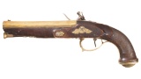 Belgian Brass Barreled Flintlock Pistol
