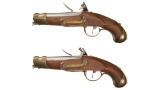 Pair of Maubeuge Arsenal Mle An 9 Gendarmerie Flintlock Pistols