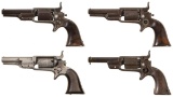 Four Colt Model 1855 'Root' Pocket Percussion Revolvers